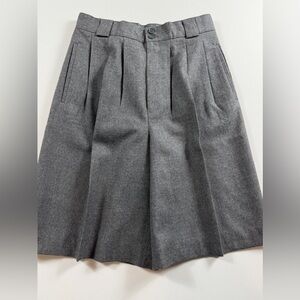 Vintage Giorgio Sant’Angelo Gray Merino Wool Pleated Culottes Dark Academia 10
